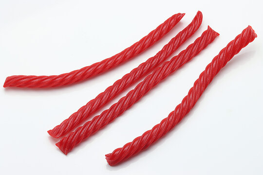 Red Licorice candy isolated on white background