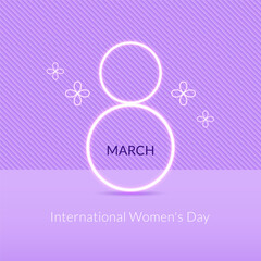 International Women's day, March 8. Greeting card, social media, website, post, invitation. 