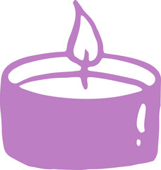 Hand Drawn Candle Icon. Hand Drawn Yoga, Meditation and Wellness  Doodles Series
