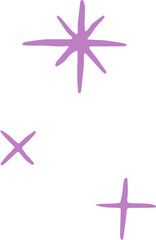 Hand Drawn Star Sparkles. Hand Drawn Yoga, Meditation and Wellness  Doodles Series