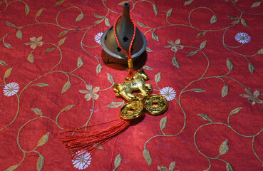 Chineses new  year  celebrations  year  of the  horses  waving  cat 