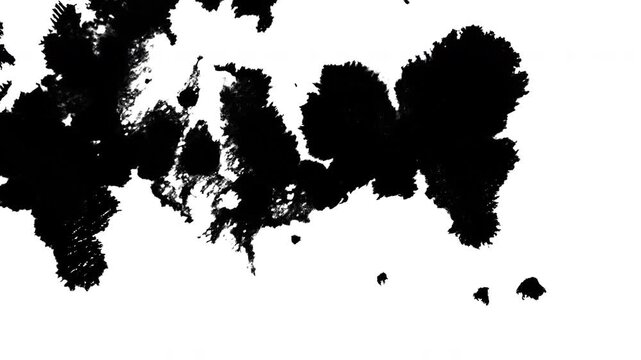 Ink Drop Expanding into Abstract Form on White