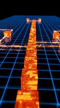 New technology visualizes data transfer over a digital grid in a 3D space