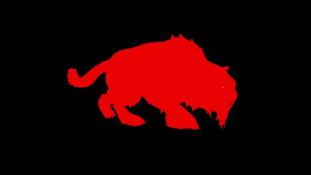 3d illustration of A fierce tiger head emerging from a shadowy background, showcasing vibrant orange and black stripes with intense, piercing eyes.