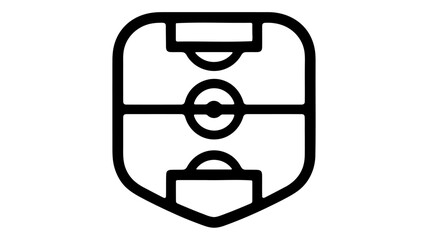 Minimalist Outline Icon of a Football Soccer Pitch or Sports Field for Web Design