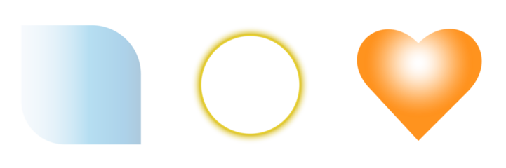 Colorful shapes on white isolated on transparent background