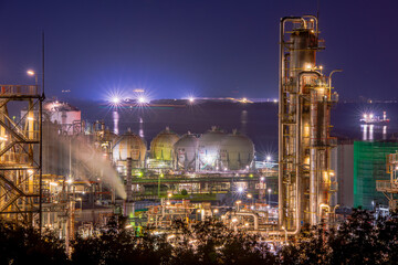 岡山県　倉敷市　水島工場夜景