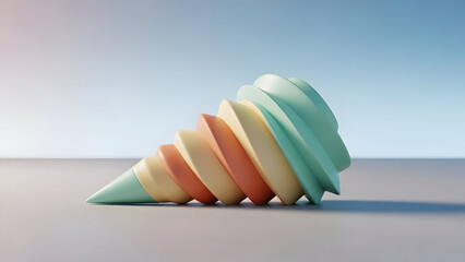 Vibrant pastel ice cream cone against a calm sky
