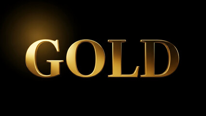 Golden typography on black background