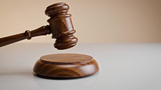 Symbol of Justice Wooden Gavel on a Light Background with Copy Space, judicial authority concept