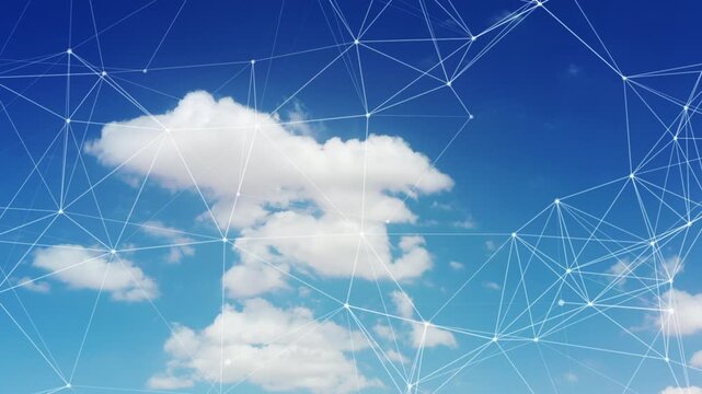 Cloud data technology artificial intelligence glowing neon grow Lines Moving Fast Animation 