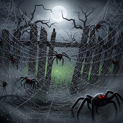 Spiders in Graveyard Scene.
