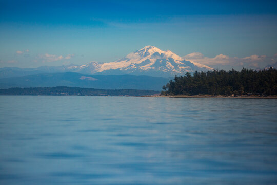 Mount Baker seen from Orcas Island, San Juan Islands, WA USA