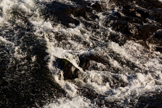 Close-up of whitewater on the Spokane River, Waterfront Park, Spokane