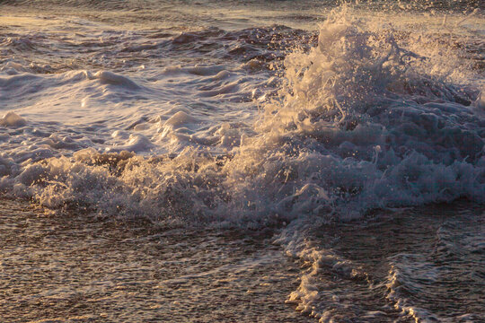 Breaking ocean waves, Strait of Juan de Fuca, Port Angeles.