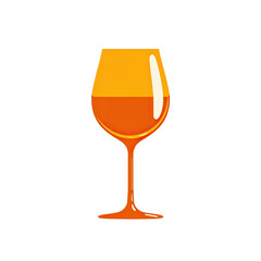 Graphic of a stemmed glass filled with a bright orange liquid, isolated against a black background