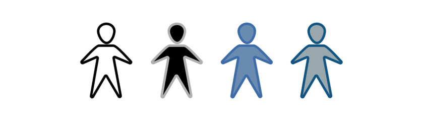 
human icon set multiple style collection with people design