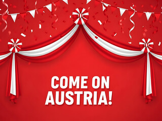 Celebratory welcome to austria with festive decorations