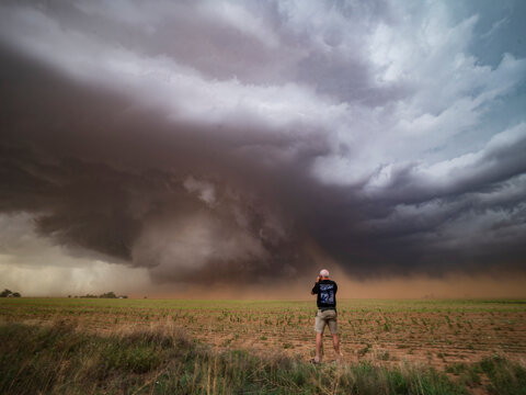 Under the Base of a Storm Looking up at the Edge of the Anvil