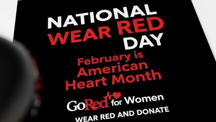 National Wear Red Day poster with heart symbol