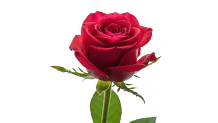Single red rose bloom