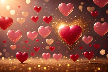 valentine background with hearts