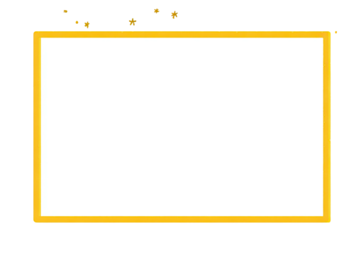 A rectangular illustration featuring a bright yellow border around a vast, empty white space - Powered by Adobe