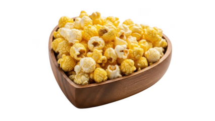 Heart-shaped bowl of popcorn