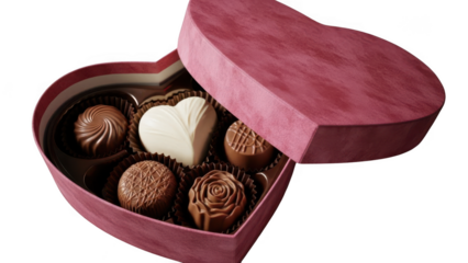 Heart-shaped box of assorted chocolates