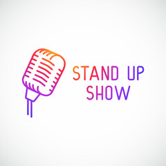 Stand UP Show colorful emblem. Stand UP line icon. Vector template.