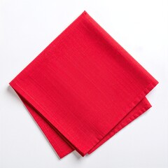 A vibrant stack of red napkins neatly arranged on a rustic wooden table, adding a pop of color to the setting, perfect for festive occasions.