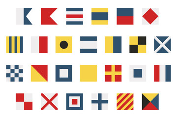 Obraz na płótnie Canvas International maritime signal flags - sea alphabet , vector