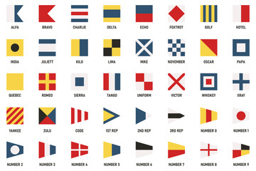 International maritime signal flags - sea alphabet , vector © kashurin