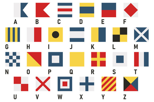 International maritime signal flags - sea alphabet , vector