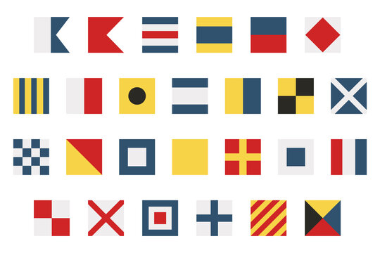 International maritime signal flags - sea alphabet , vector