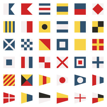 International maritime signal flags - sea alphabet , vector