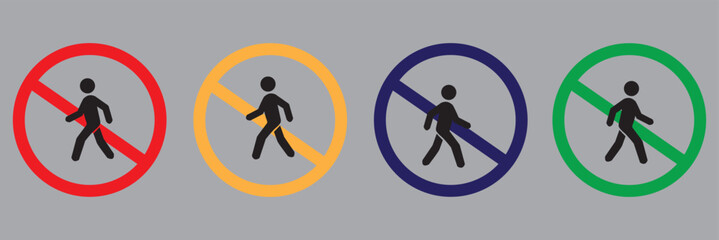 No pedestrian access sign icon vector. restricted entry symbol. vector illustration.
