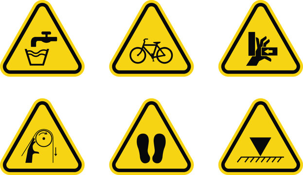  triangular warning signs 