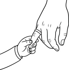Minimalist Father and Baby Hand Connection Line Art Illustration Bundle for T Shirt Design