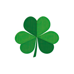 Fototapeta premium A vibrant, three-leaf clover in varying shades of green, centered against a stark black background
