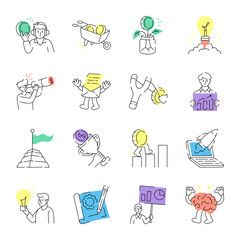 Pack of Business and Finance Doodle Style Illustrations 

