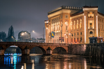 Winter evening in Sarajevo