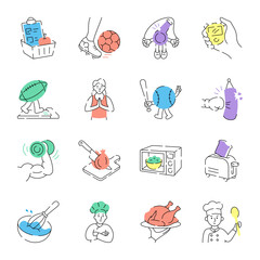 Collection of Lifestyle Doodle Style Illustrations 

