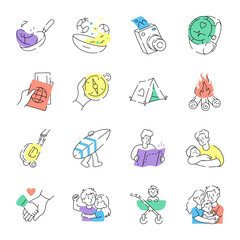 Pack of Daily Life Doodle Style Illustrations 

