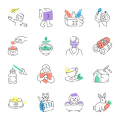 Set of Lifestyle and Activity Doodle Style Illustrations 

