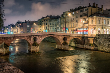 Winter evening in Sarajevo