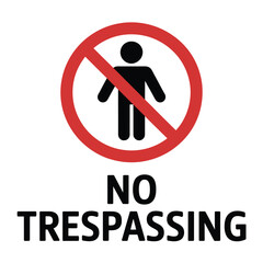 no trespassing sign with a person icon