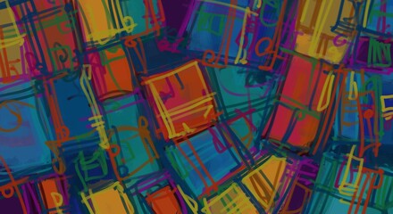 Abstract image for printing. Picture for modern interiors. The picture is painted by hand on a tablet. © neurostructure