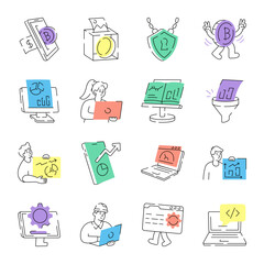 Set of Innovation Doodle Style Illustrations 

