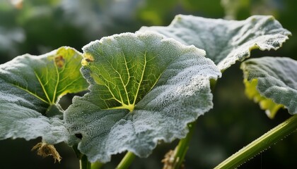 Pumpkin Leaves Affected By Powdery Mildew